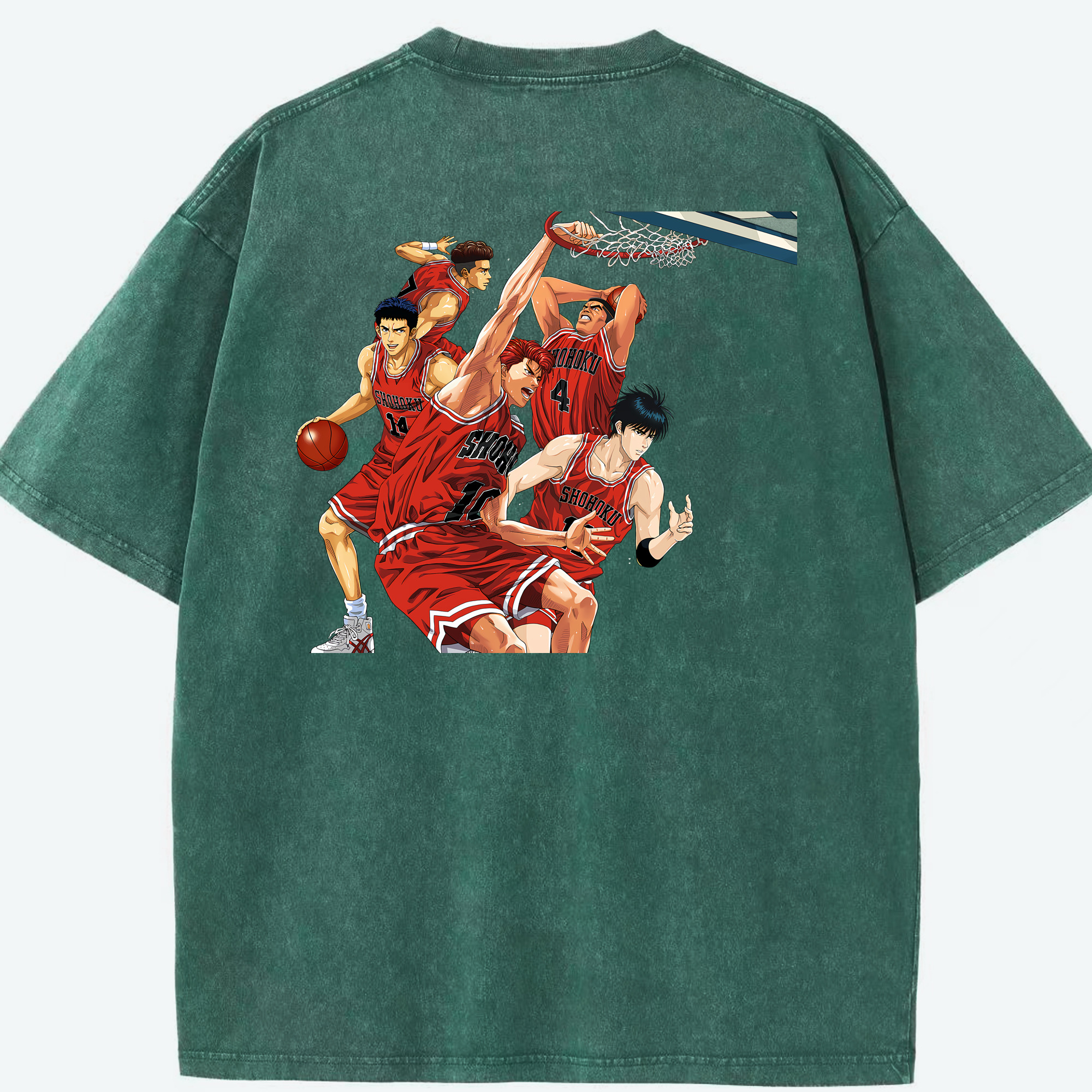 （画像用） SLAM DUNK／スラムダンク 綿100% ヴィンテージ風 半袖Tシャツ（背面プリント）